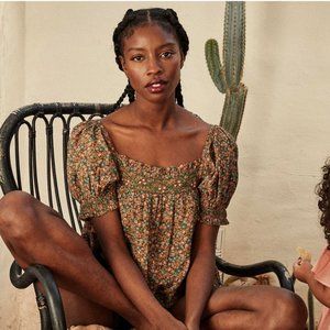 Doen Elba Top in Yellow Laurel Canyon Rose